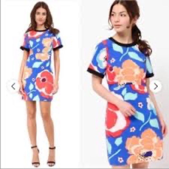 KATE SPADE Jaq Dive Right In Dress Floral Poppy Sheath Short Sleeve - Picture 2 of 9